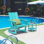 Weather-Resistant HDPE Outdoor Side Table - Modern Patio Accent Furniture - 8' x 10'