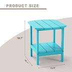 Weather-Resistant HDPE Outdoor Side Table - Modern Patio Accent Furniture - 8' x 10'