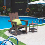 Weather-Resistant HDPE Outdoor Side Table - Modern Patio Accent Furniture - 8' x 10'