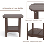 Weather-Resistant HDPE Outdoor Side Table - Modern Patio Accent Furniture - 8' x 10'