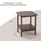 Weather-Resistant HDPE Outdoor Side Table - Modern Patio Accent Furniture - 8' x 10'
