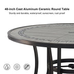 48 Outdoor Patio Round Aluminum Dining Table