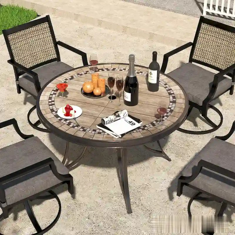 48 Outdoor Patio Round Aluminum Dining Table