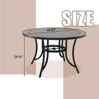 48 Outdoor Patio Round Aluminum Dining Table