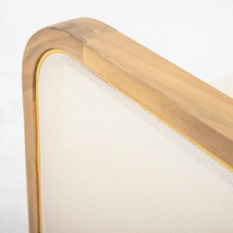Linksy Modern Acacia Wood Outdoor Club Chair with Beige Cushions by Christopher Knight Home