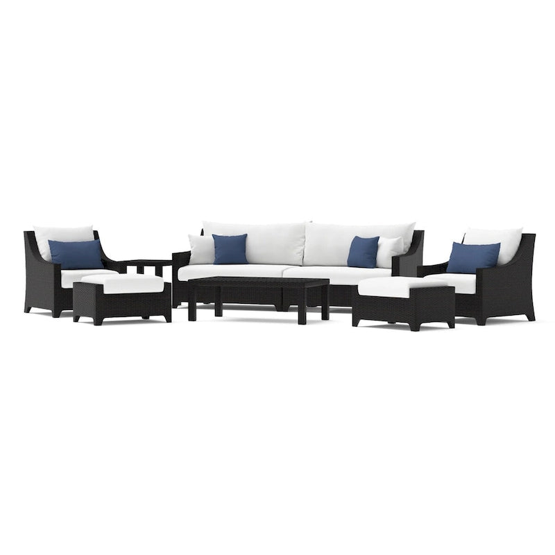 Deco 8 Piece Aluminum Outdoor Patio Sofa & Club Chair Set