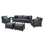 Deco 8 Piece Aluminum Outdoor Patio Sofa & Club Chair Set