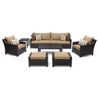 Deco 8 Piece Aluminum Outdoor Patio Sofa & Club Chair Set