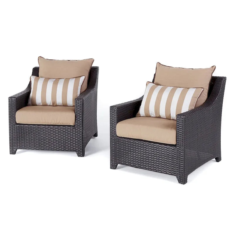 Deco 8 Piece Aluminum Outdoor Patio Sofa & Club Chair Set