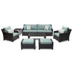 Deco 8 Piece Aluminum Outdoor Patio Sofa & Club Chair Set