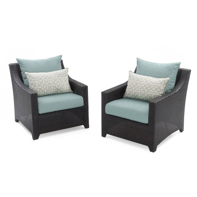 Deco 8 Piece Aluminum Outdoor Patio Sofa & Club Chair Set