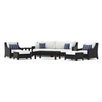 Deco 8 Piece Aluminum Outdoor Patio Sofa & Club Chair Set