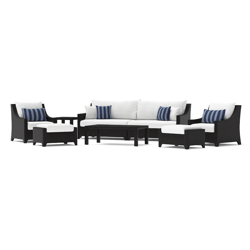 Deco 8 Piece Aluminum Outdoor Patio Sofa & Club Chair Set
