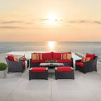 Deco 8 Piece Aluminum Outdoor Patio Sofa & Club Chair Set