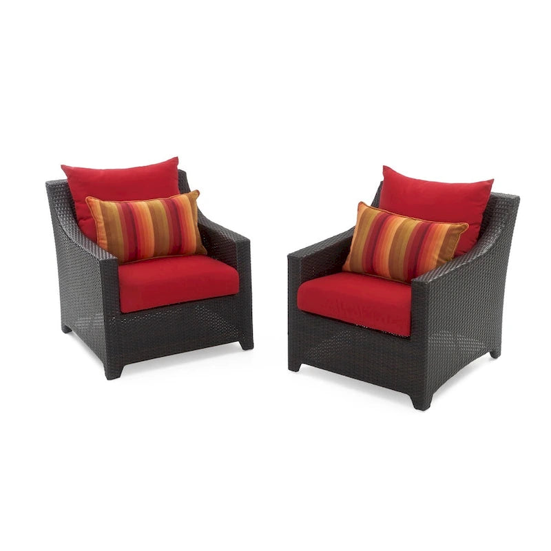 Deco 8 Piece Aluminum Outdoor Patio Sofa & Club Chair Set