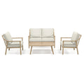 4-Piece Aluminum Patio Conversation Set with End Table and Cushions