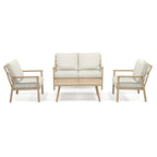 4-Piece Aluminum Patio Conversation Set with End Table and Cushions