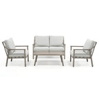 4-Piece Aluminum Patio Conversation Set with End Table and Cushions