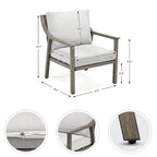 4-Piece Aluminum Patio Conversation Set with End Table and Cushions