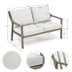 4-Piece Aluminum Patio Conversation Set with End Table and Cushions