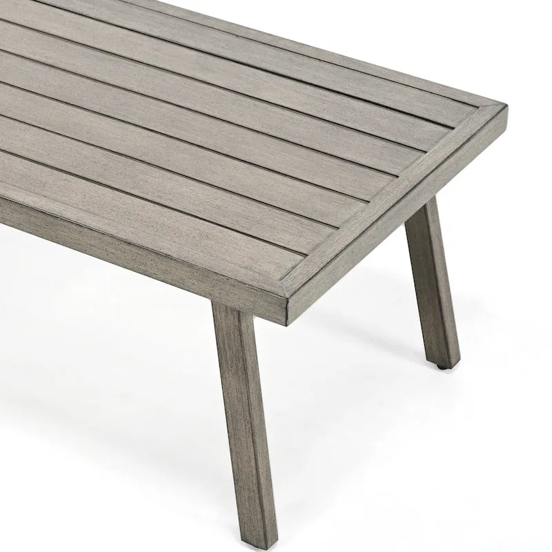 4-Piece Aluminum Patio Conversation Set with End Table and Cushions