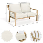 4-Piece Aluminum Patio Conversation Set with End Table and Cushions