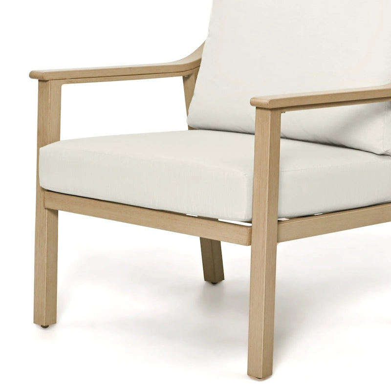 4-Piece Aluminum Patio Conversation Set with End Table and Cushions