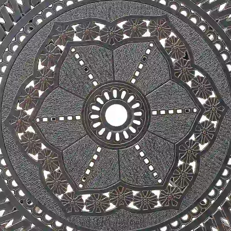 Patio Table Round Outdoor Coffee Table with Umbrella Hole