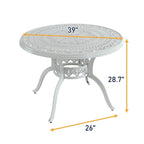 Patio Table Round Outdoor Coffee Table with Umbrella Hole