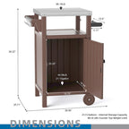 Outdoor Grilling Table with Storage,Stainless Steel Countertop Kitchen Island Cart,Outdoor Grill Table for BBQ,Patio
