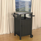 Outdoor Grilling Table with Storage,Stainless Steel Countertop Kitchen Island Cart,Outdoor Grill Table for BBQ,Patio