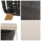 5 Pieces Patio Conversation Set with Wicker Cool Bar Table, Ottomans