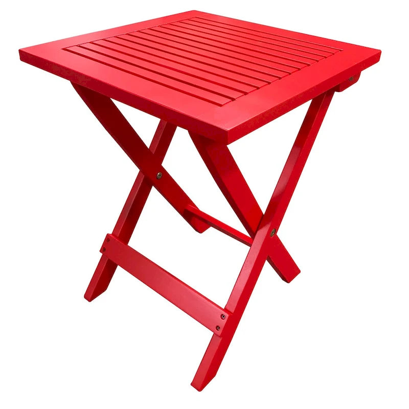 Leigh Country Folding Adirondack Wood Side Table Red
