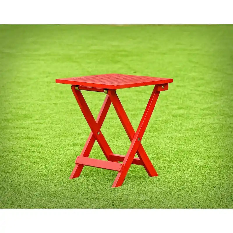 Leigh Country Folding Adirondack Wood Side Table Red