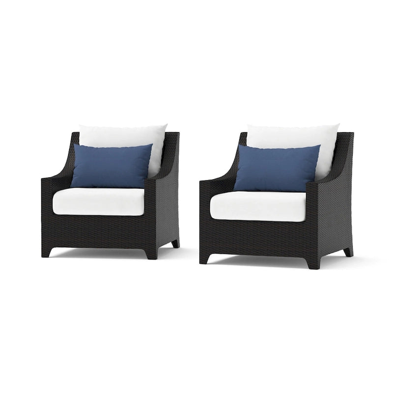 Deco 2 Piece Sunbrella Outdoor Patio Club Chairs - 30W x 33D x 32H