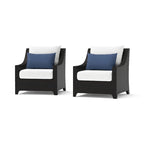 Deco 2 Piece Sunbrella Outdoor Patio Club Chairs - 30W x 33D x 32H