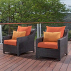 Deco 2 Piece Sunbrella Outdoor Patio Club Chairs - 30W x 33D x 32H