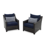 Deco 2 Piece Sunbrella Outdoor Patio Club Chairs - 30W x 33D x 32H