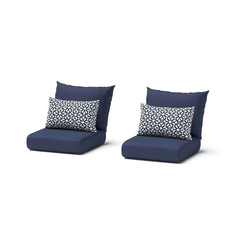 Deco 2 Piece Sunbrella Outdoor Patio Club Chairs - 30W x 33D x 32H