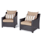Deco 2 Piece Sunbrella Outdoor Patio Club Chairs - 30W x 33D x 32H