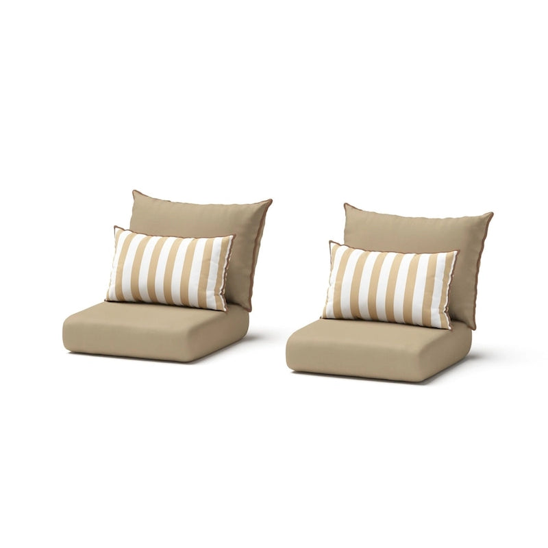 Deco 2 Piece Sunbrella Outdoor Patio Club Chairs - 30W x 33D x 32H