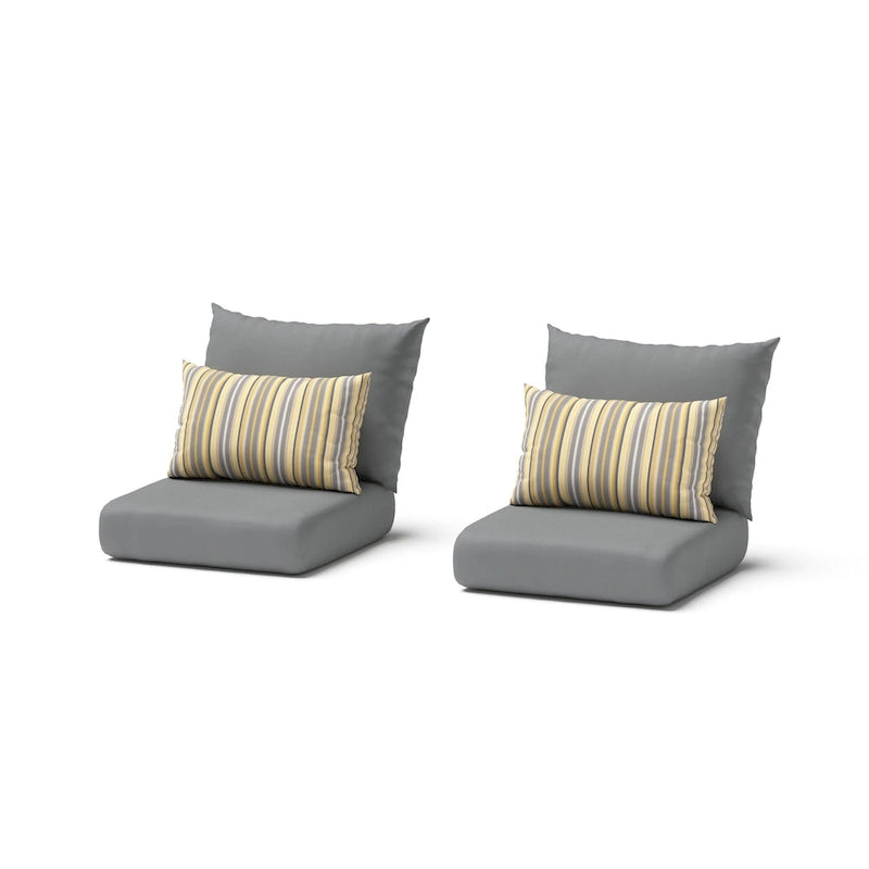 Deco 2 Piece Sunbrella Outdoor Patio Club Chairs - 30W x 33D x 32H