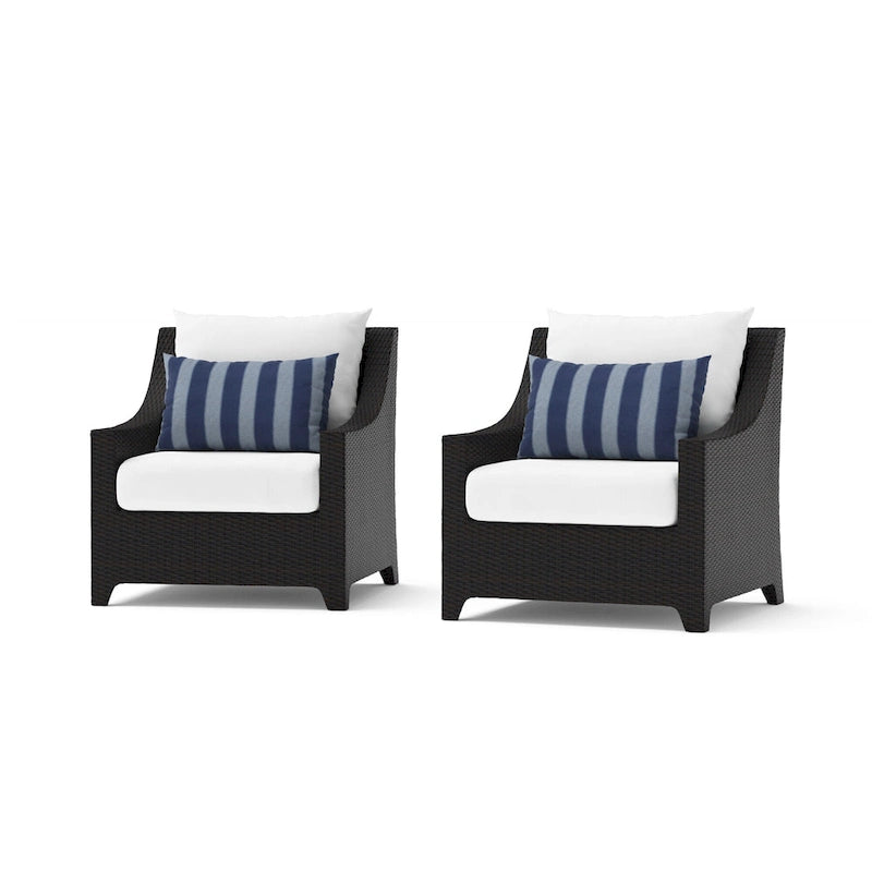 Deco 2 Piece Sunbrella Outdoor Patio Club Chairs - 30W x 33D x 32H