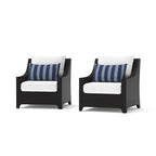 Deco 2 Piece Sunbrella Outdoor Patio Club Chairs - 30W x 33D x 32H