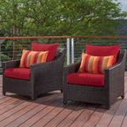 Deco 2 Piece Sunbrella Outdoor Patio Club Chairs - 30W x 33D x 32H