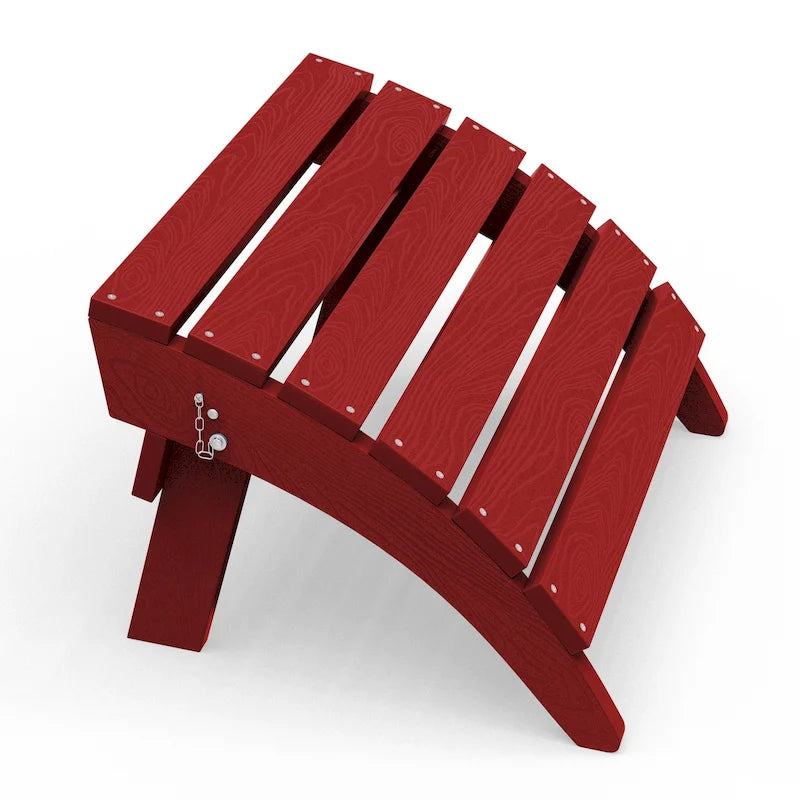 HDPE Folding Adirondack Ottoman, No-Assembly Outdoor Footrest,Fade Resistant Patio Footstool for Adirondack chair