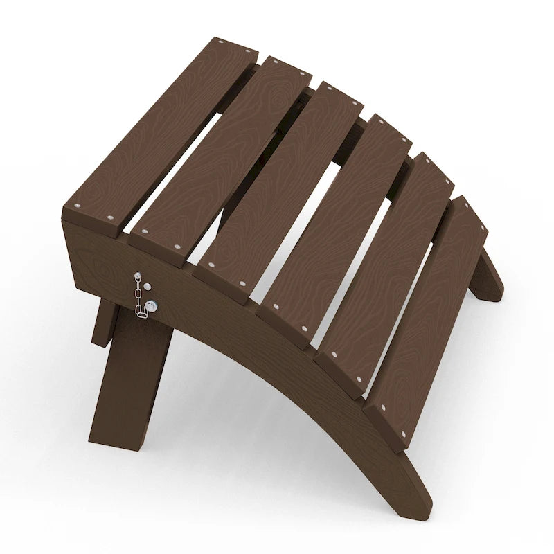 HDPE Folding Adirondack Ottoman, No-Assembly Outdoor Footrest,Fade Resistant Patio Footstool for Adirondack chair