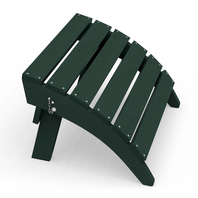 HDPE Folding Adirondack Ottoman, No-Assembly Outdoor Footrest,Fade Resistant Patio Footstool for Adirondack chair