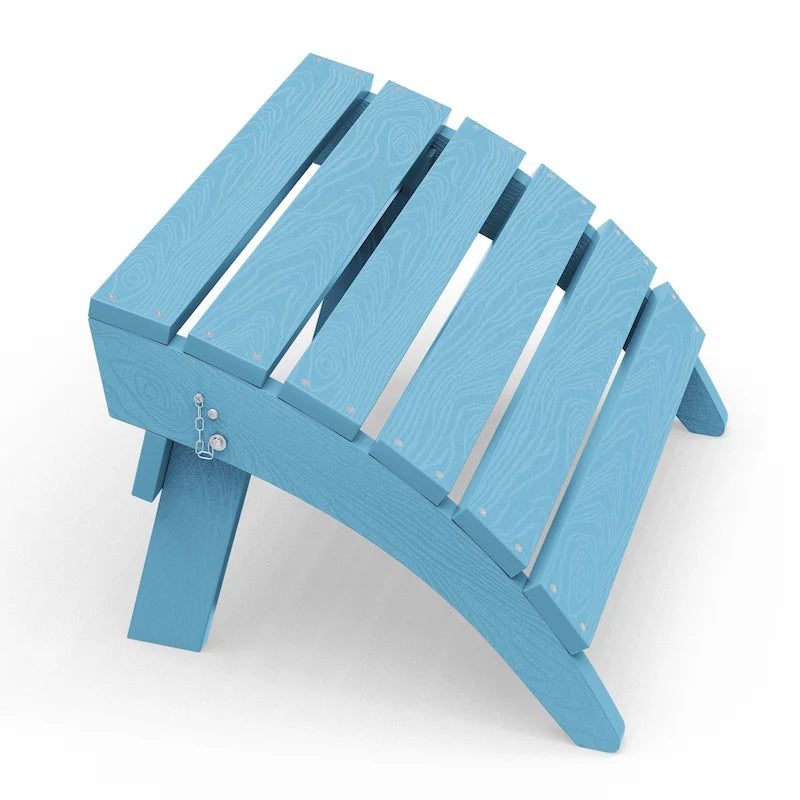 HDPE Folding Adirondack Ottoman, No-Assembly Outdoor Footrest,Fade Resistant Patio Footstool for Adirondack chair
