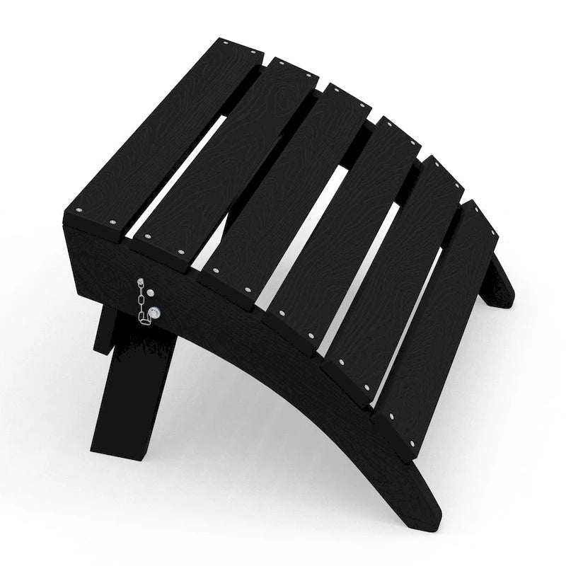 HDPE Folding Adirondack Ottoman, No-Assembly Outdoor Footrest,Fade Resistant Patio Footstool for Adirondack chair